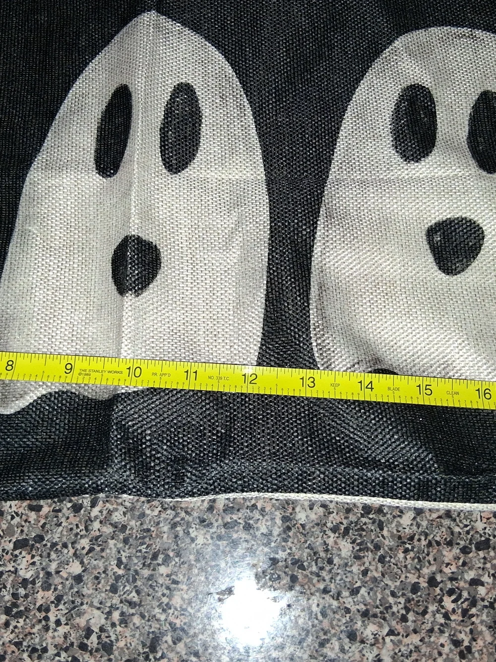 Black and White Ghost Print Decorative Pillow Cover